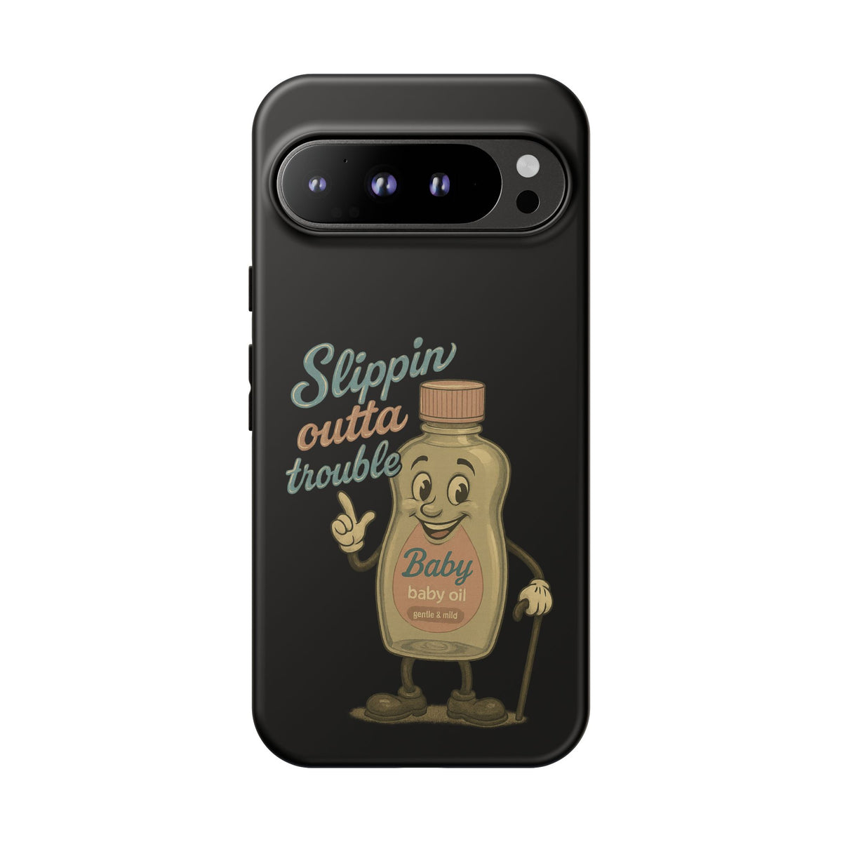 Phone Case — 'Slippin Outta Trouble' Retro Baby Oil Mascot