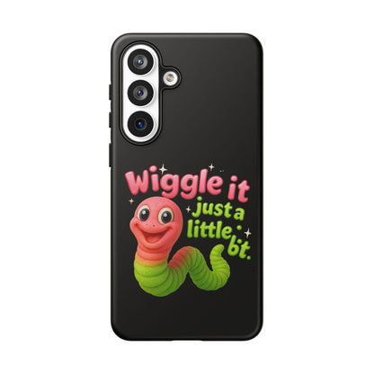 Wiggle It Worm Phone Case — Cute Pink & Green Cartoon iPhone Cover