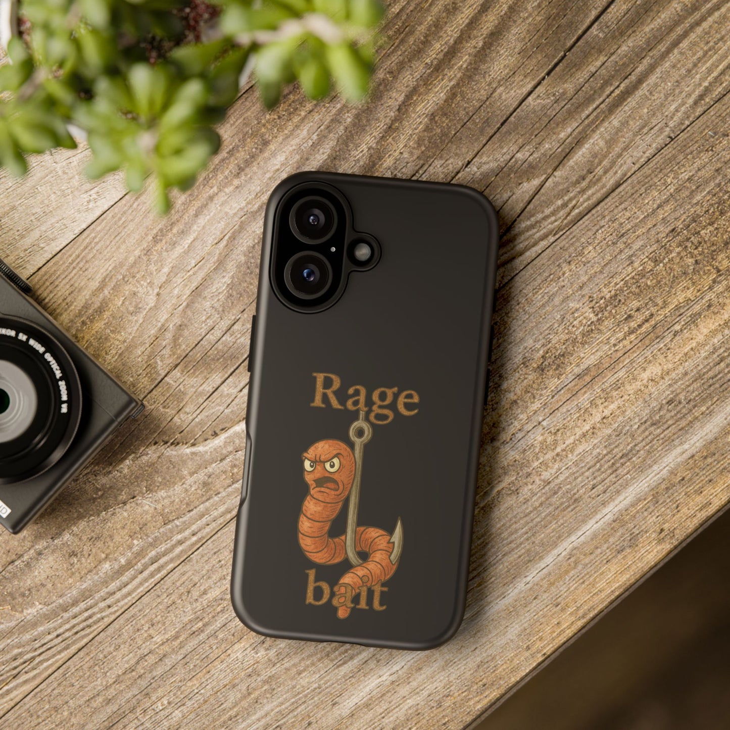 Phone Case — "Rage Bait" Angry Worm Fishing Design