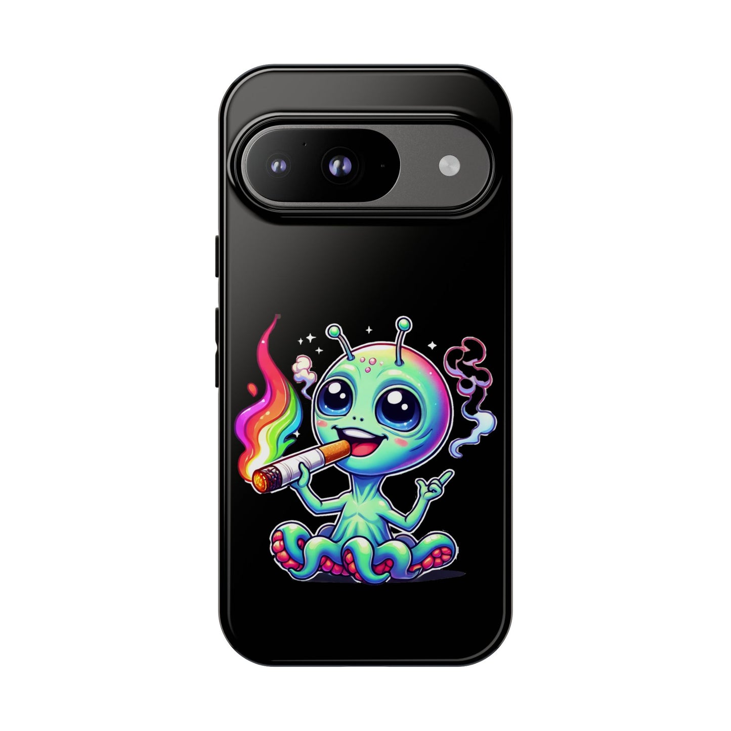 Alien Smoking Rainbow Joint Phone Case — Cute Psychedelic Cannabis iPhone Cover