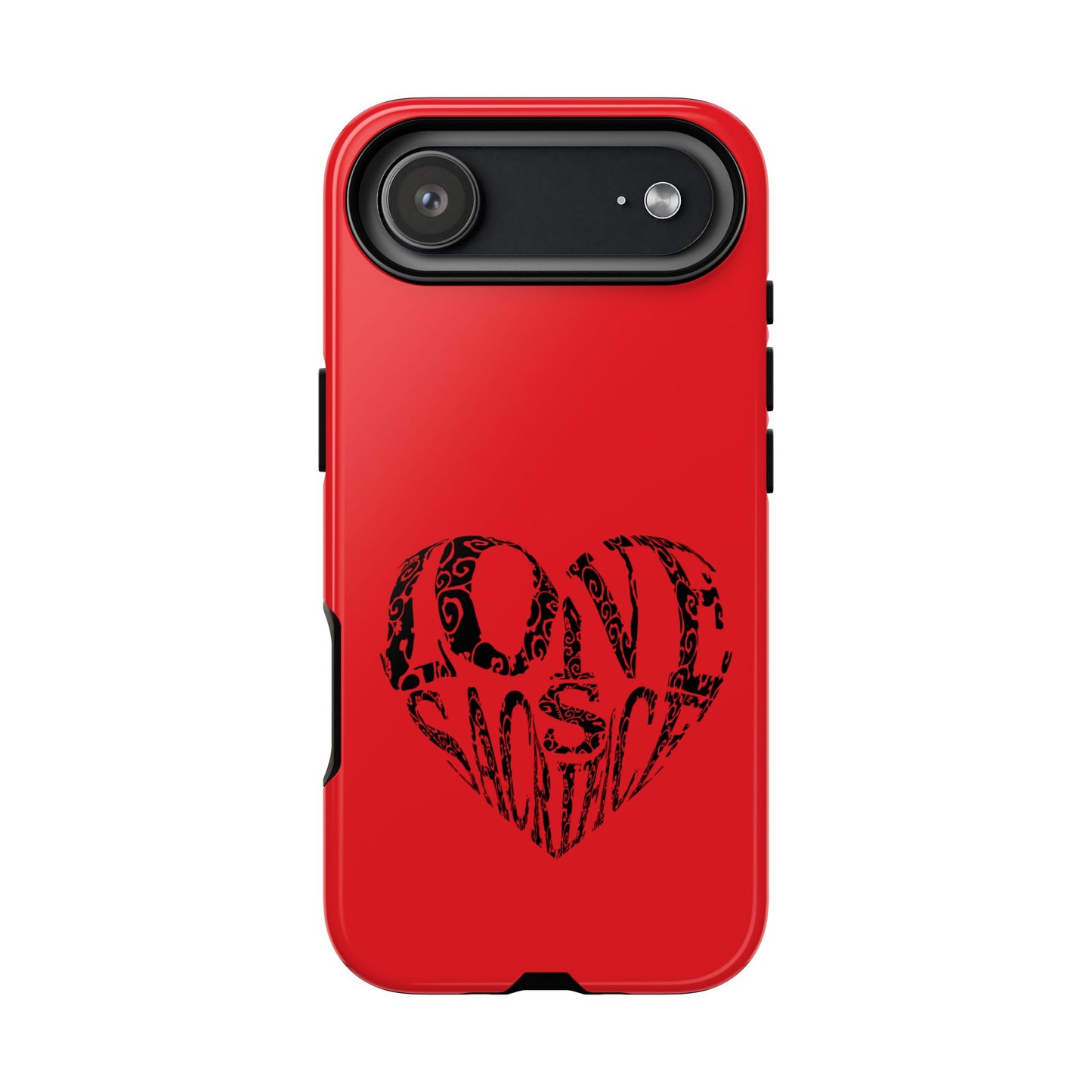 Red 'Love Justice' Heart Phone Case — Protective iPhone Cover, Valentine’s Gift