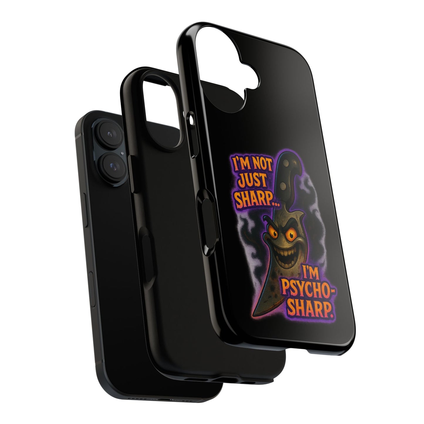Knife Graphic Phone Case — "I'm Not Just Sharp... I'm Psycho-Sharp" Horror Phone Cover