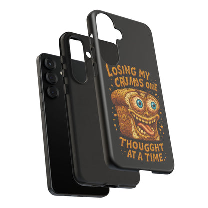 Phone Case — "Losing My Crumbs One Thought at a Time" Funny Retro Bread Illustration