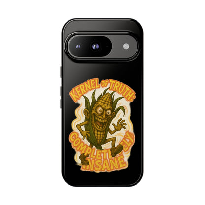 Corny Horror Phone Case - “Kernel of Truth, Completely Insane” Retro Corn Monster