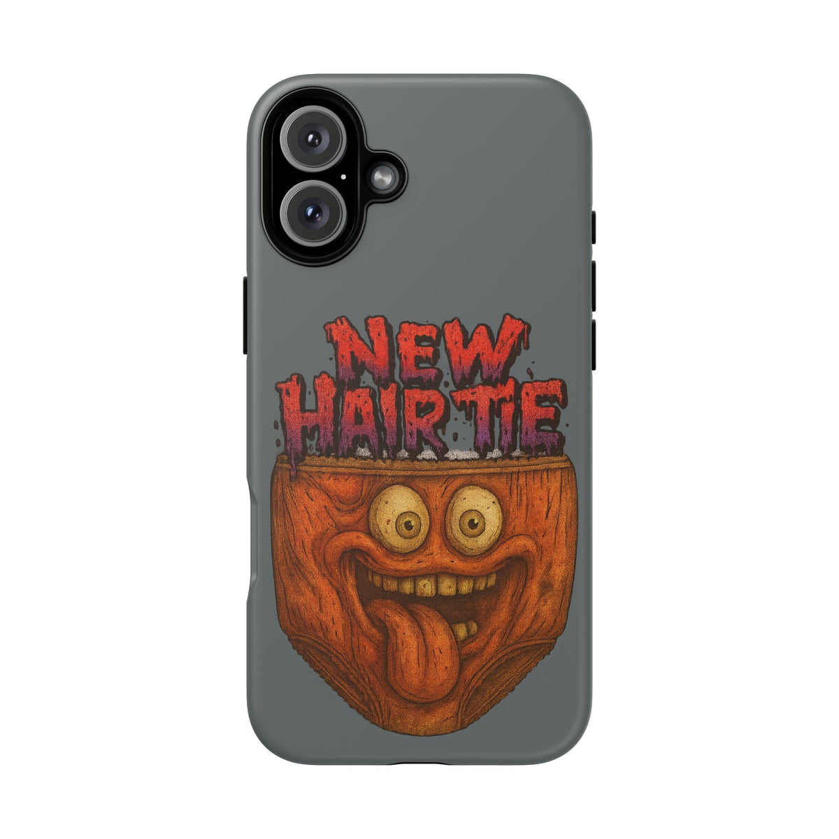 Phone Case — 'New Hairte' Funny Grinning Tongue-Out Monster Design