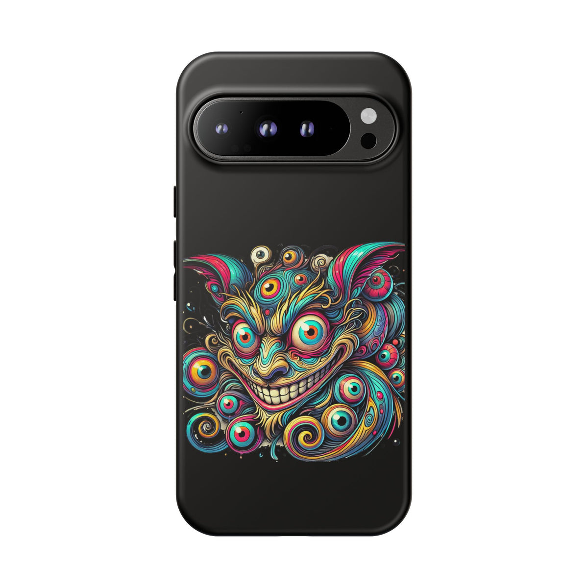 Psychedelic Mischief Phone Case — Colorful Grinning Monster Design
