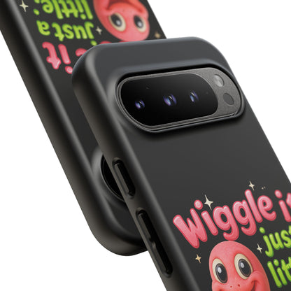 Wiggle It Worm Phone Case — Cute Pink & Green Cartoon iPhone Cover