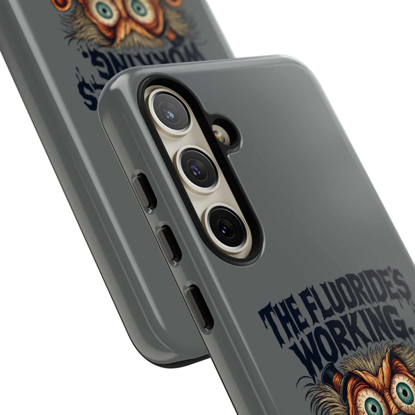 Phone Case — Retro Horror Graphic “The Fluoride’s Working” Shock Art