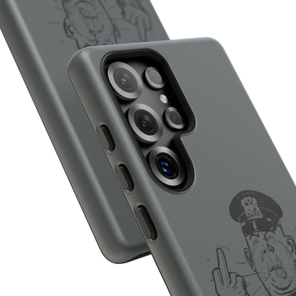 Vintage Cop Middle Finger Phone Case — Edgy Retro iPhone Protective Cover