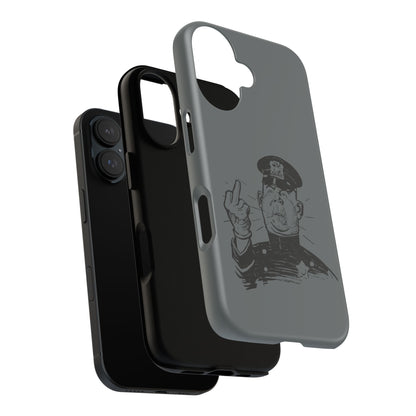 Vintage Cop Middle Finger Phone Case — Edgy Retro iPhone Protective Cover