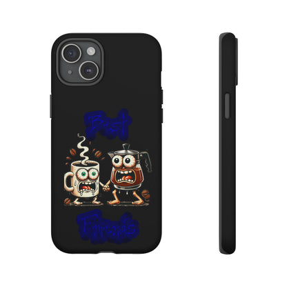 Coffee & Tea Fight Phone Case — Funny Kawaii Beverage Cartoon Tough Cases