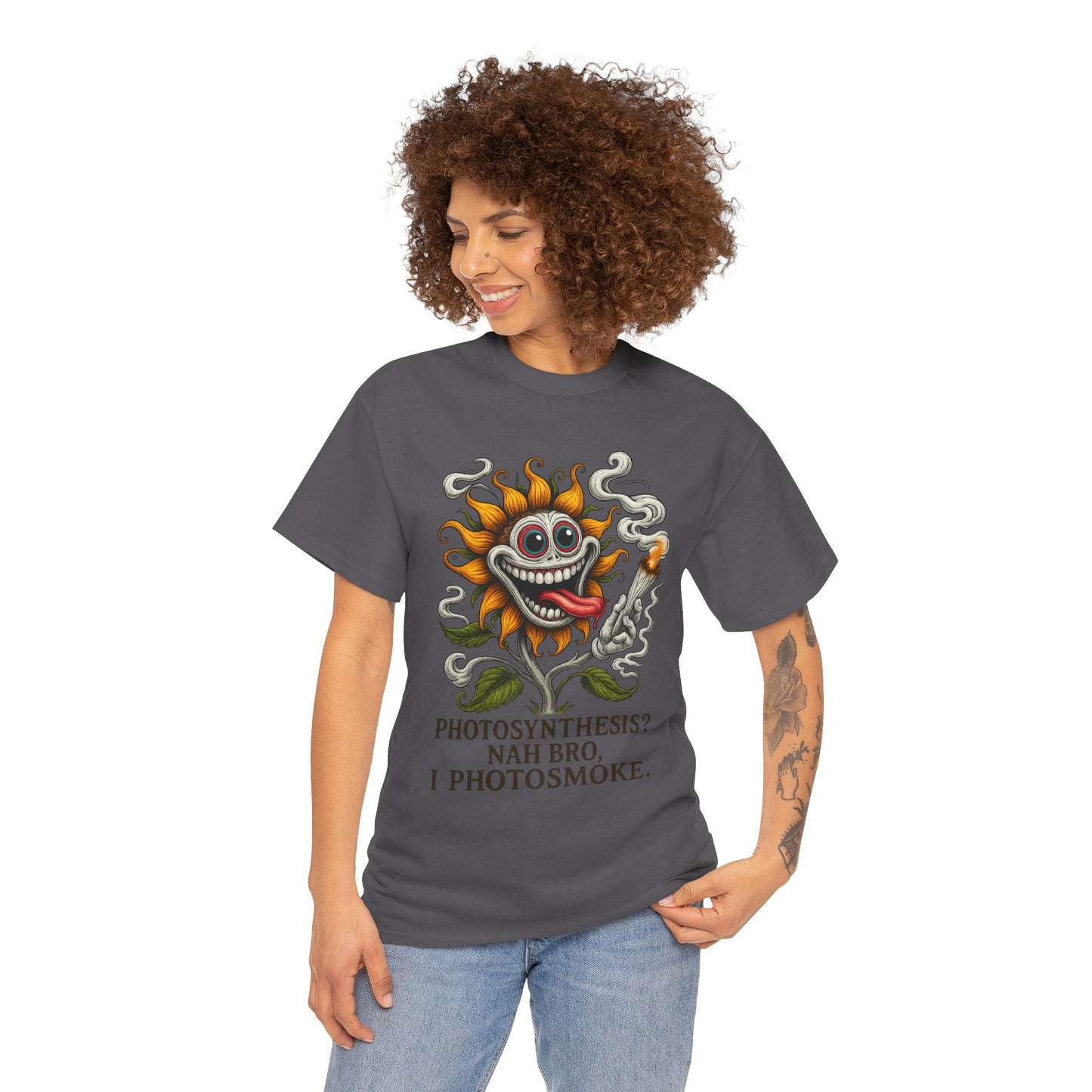 Photosmoke Sunflower – “I Photosmoke” Funny Stoner Plant T-Shirt