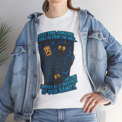Lost Pieces of Sanity T-Shirt | Surreal Monster Wall Illustration