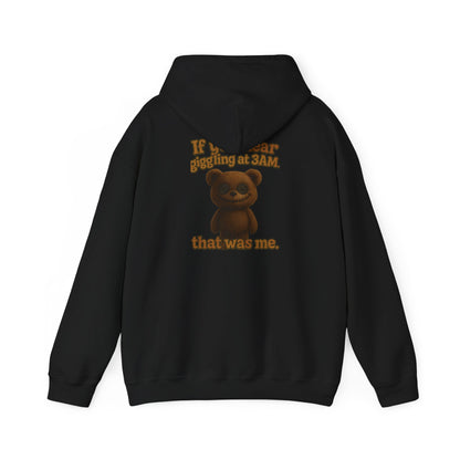Bear Graphic Hoodie — "It Was Me" Cute Teddy Back Print