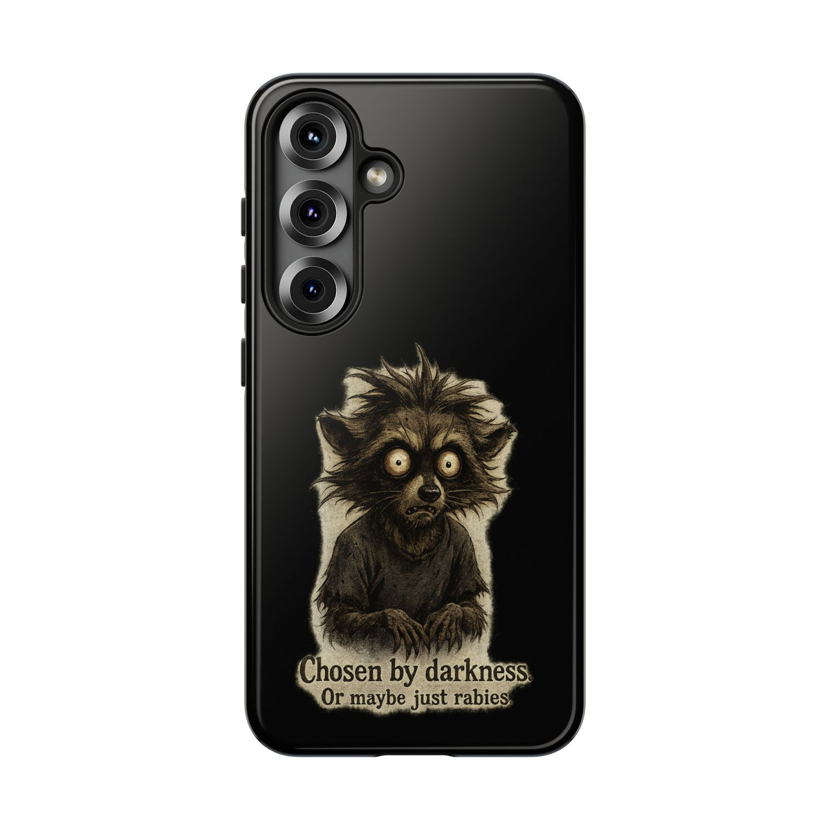 Phone Case — "Chosen by Darkness (Or Maybe Just Rabies)" Cute Creepy Lemur Design