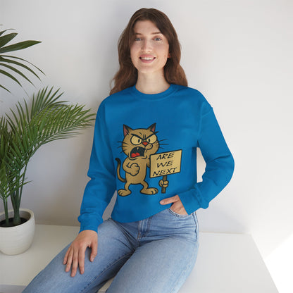 Are We Next – Angry Cat Protest Crewneck Sweatshirt