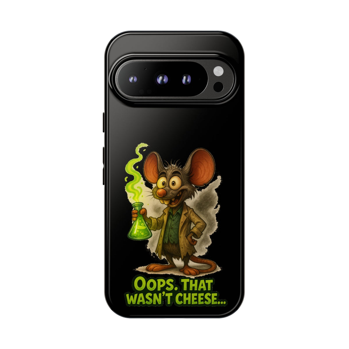 Phone Case — Funny Cartoon Rat "Oops That Wasn't Cheese" Protective Cover