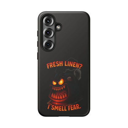 Phone Case — 'Fresh Linen? I Smell Fear.' Spooky Pumpkin Horror Protective Case