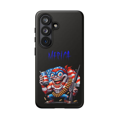 Phone Case — Patriotic 'Merica Clown with Flag, Beer & Rifle