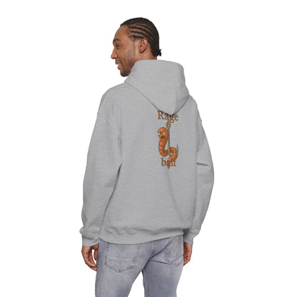 Rage Bait Hoodie — Funny Worm Graphic Hooded Sweatshirt