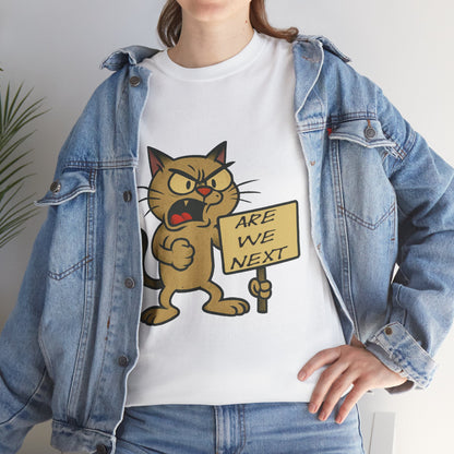 Protest Cat Unisex Heavy Cotton Tee, Funny Cat T-Shirt, Cat Lover Gift, Animal