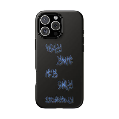 Phone Case — Blue Neon Graffiti "Tough Cases" Protective Cover