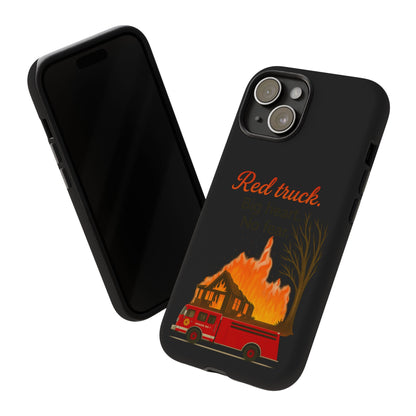 Phone Case — 'Red truck' Fire Truck Design, Vintage Firefighter Gift