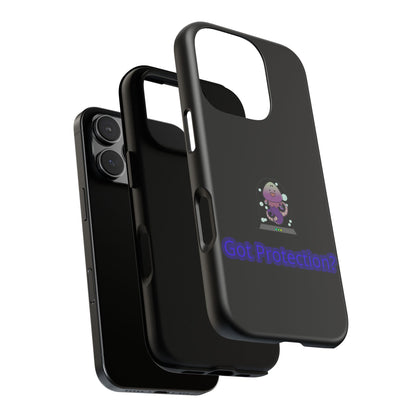 Phone Case — 'Got Protection?' Cute Purple Alien Anti-Shock Protective Cover
