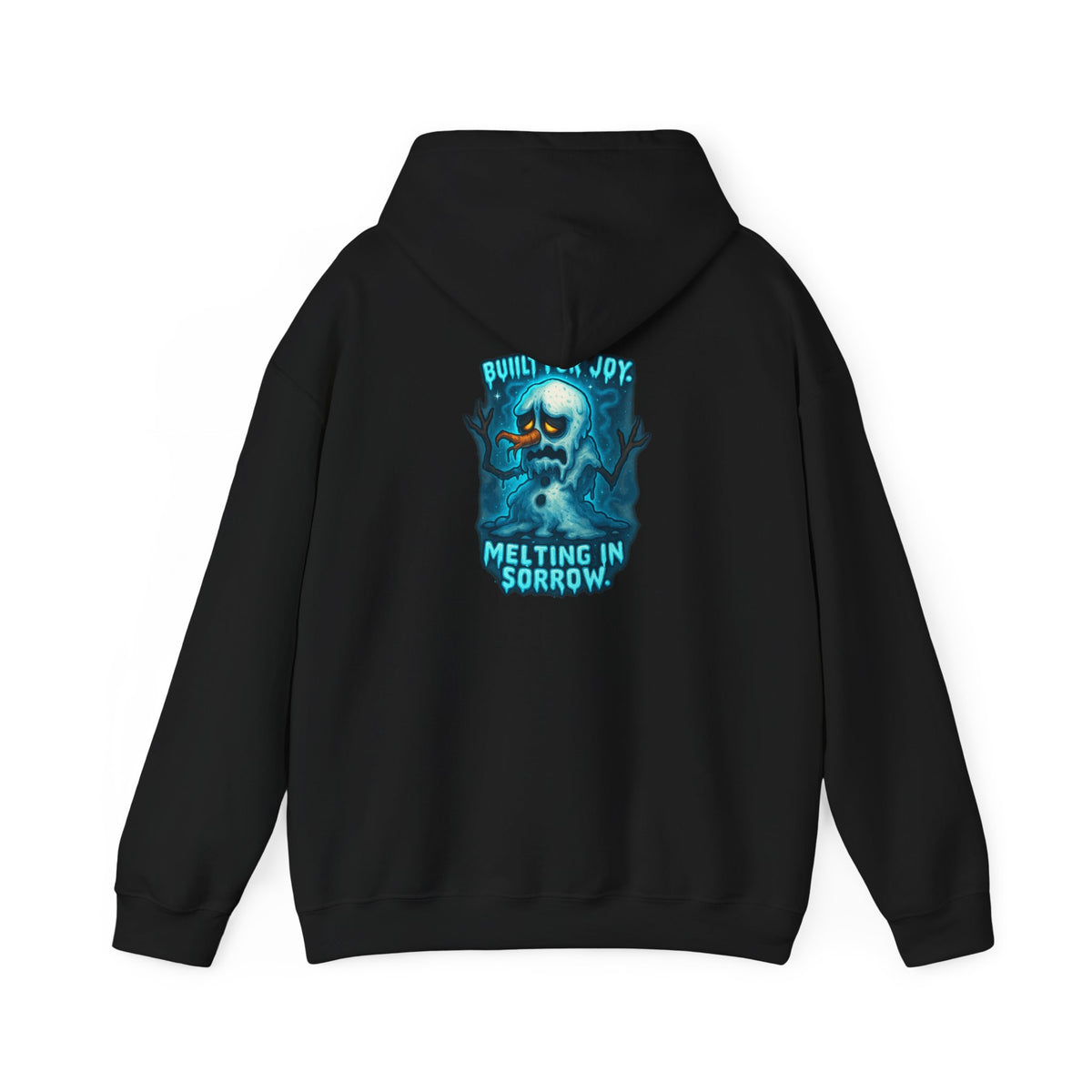 Melting in Sorrow Hoodie — Blue Melting Skull Graphic Pullover