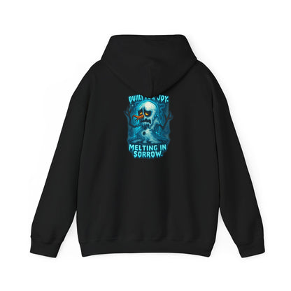 Melting in Sorrow Hoodie — Blue Melting Skull Graphic Pullover