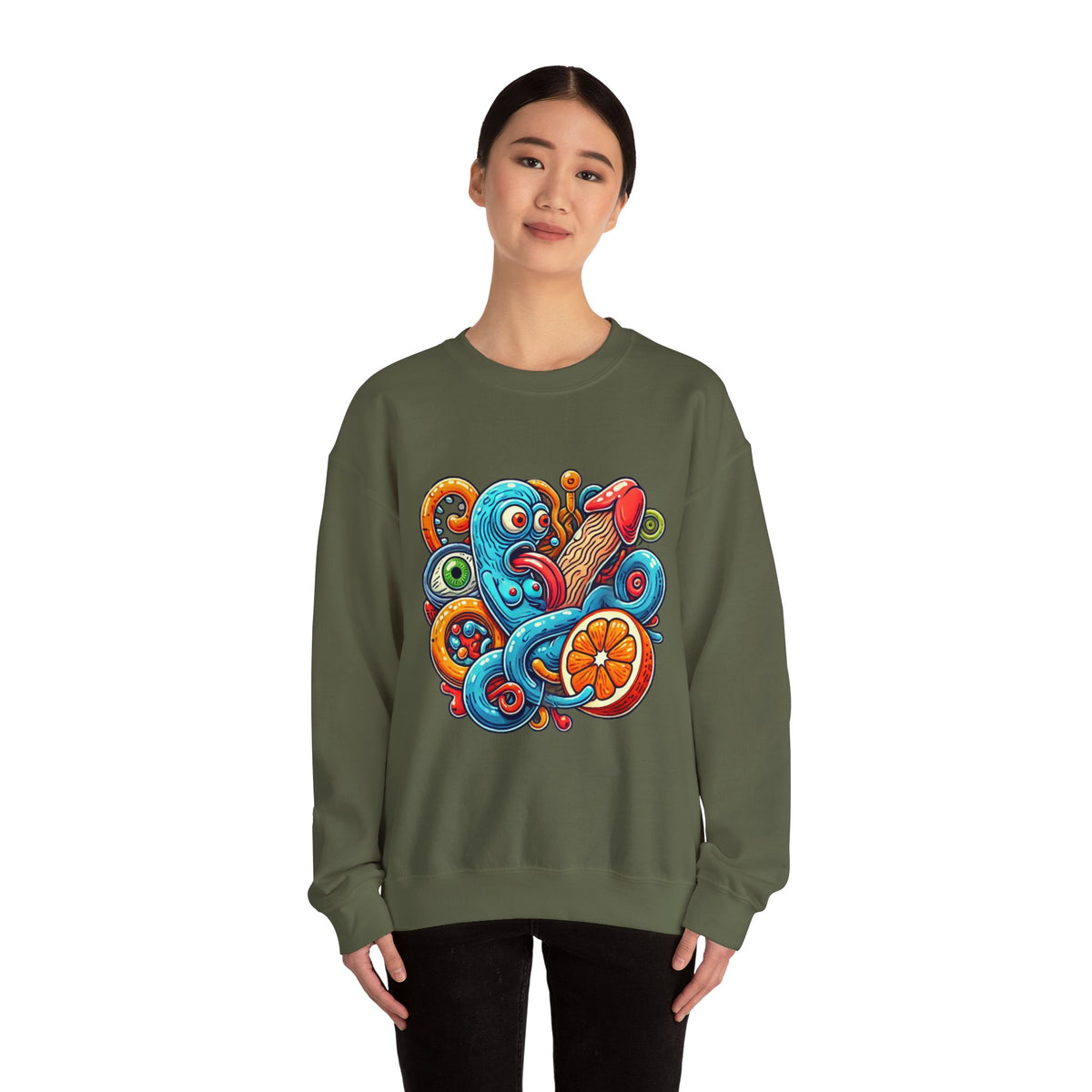 Psychedelic Tentacle Citrus Crewneck Sweatshirt