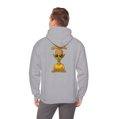 Alien Graphic Hoodie - "We Judged, We’ve Deported" Satirical UFO Sweatshirt