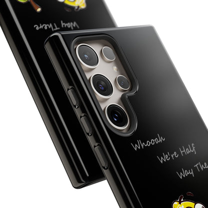 Phone Case - Playful Pear & Lemon Illustration with “Whooah We're Half Way There”