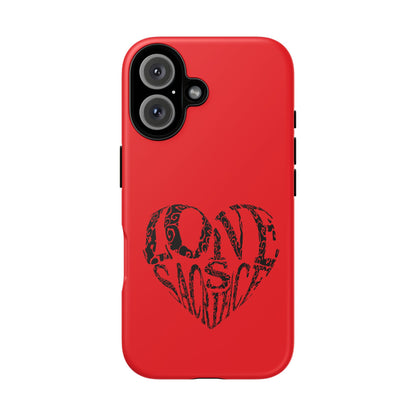 Red 'Love Justice' Heart Phone Case — Protective iPhone Cover, Valentine’s Gift