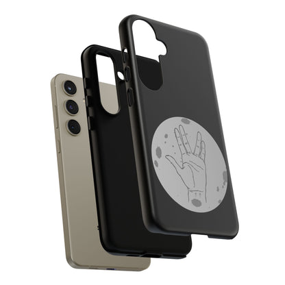 Spock Live Long Phone Case — Vulcan Salute Moon Graphic