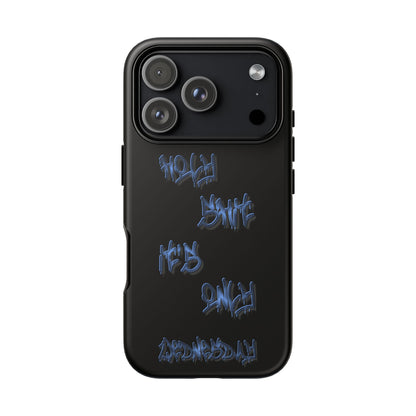Phone Case — Blue Neon Graffiti "Tough Cases" Protective Cover