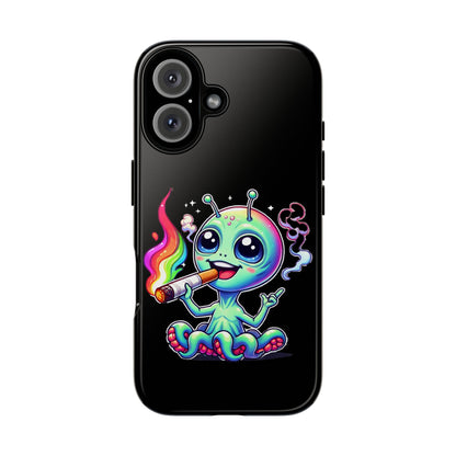 Alien Smoking Rainbow Joint Phone Case — Cute Psychedelic Cannabis iPhone Cover