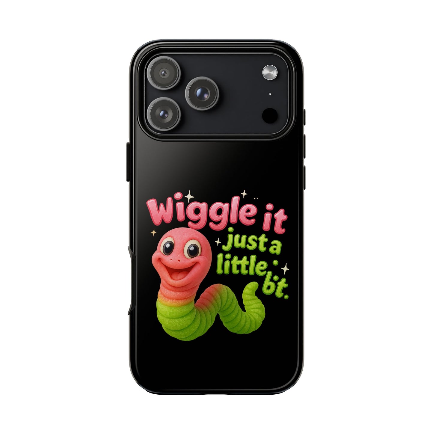 Wiggle It Worm Phone Case — Cute Pink & Green Cartoon iPhone Cover