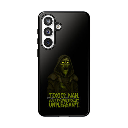 Phone Case — 'Toxic? Nah, Just Prophetically Unpleasant' Neon Grim Reaper Protective Cover