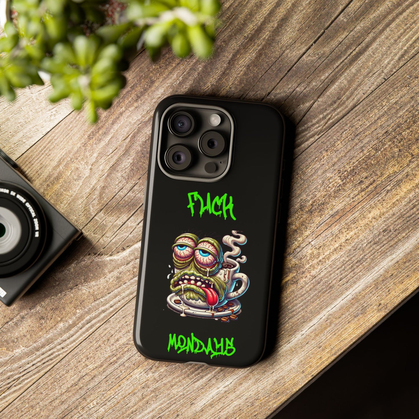 Phone Case — "F*** Monday" Grotesque Coffee Monster Shock Art