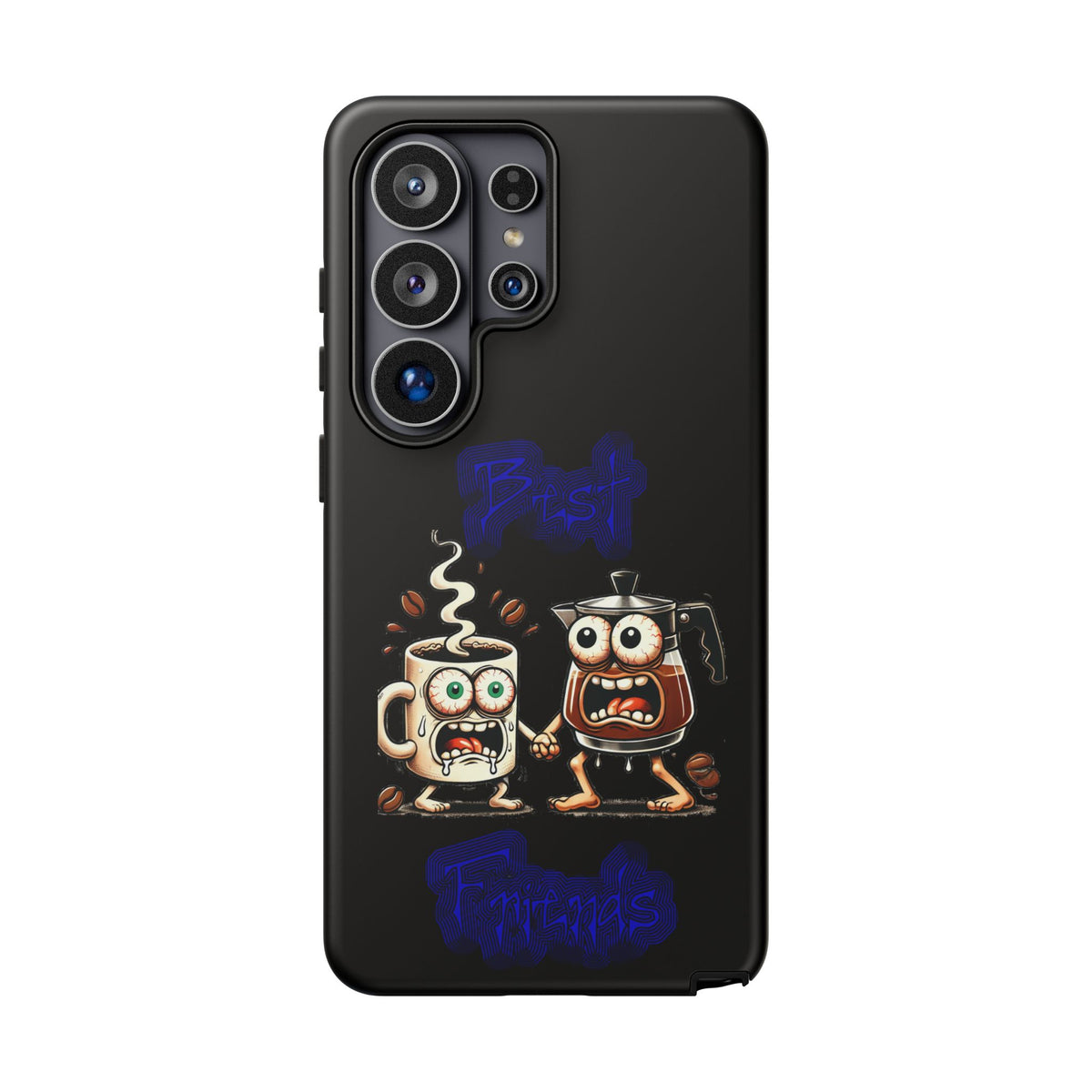 Coffee & Tea Fight Phone Case — Funny Kawaii Beverage Cartoon Tough Cases