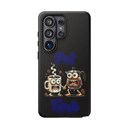 Coffee & Tea Fight Phone Case — Funny Kawaii Beverage Cartoon Tough Cases