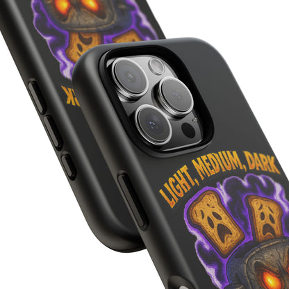 Phone Case — 'Light, Medium, Dark or Eternal Blackened Torment?' Spooky Toast & Toaster Horror Design