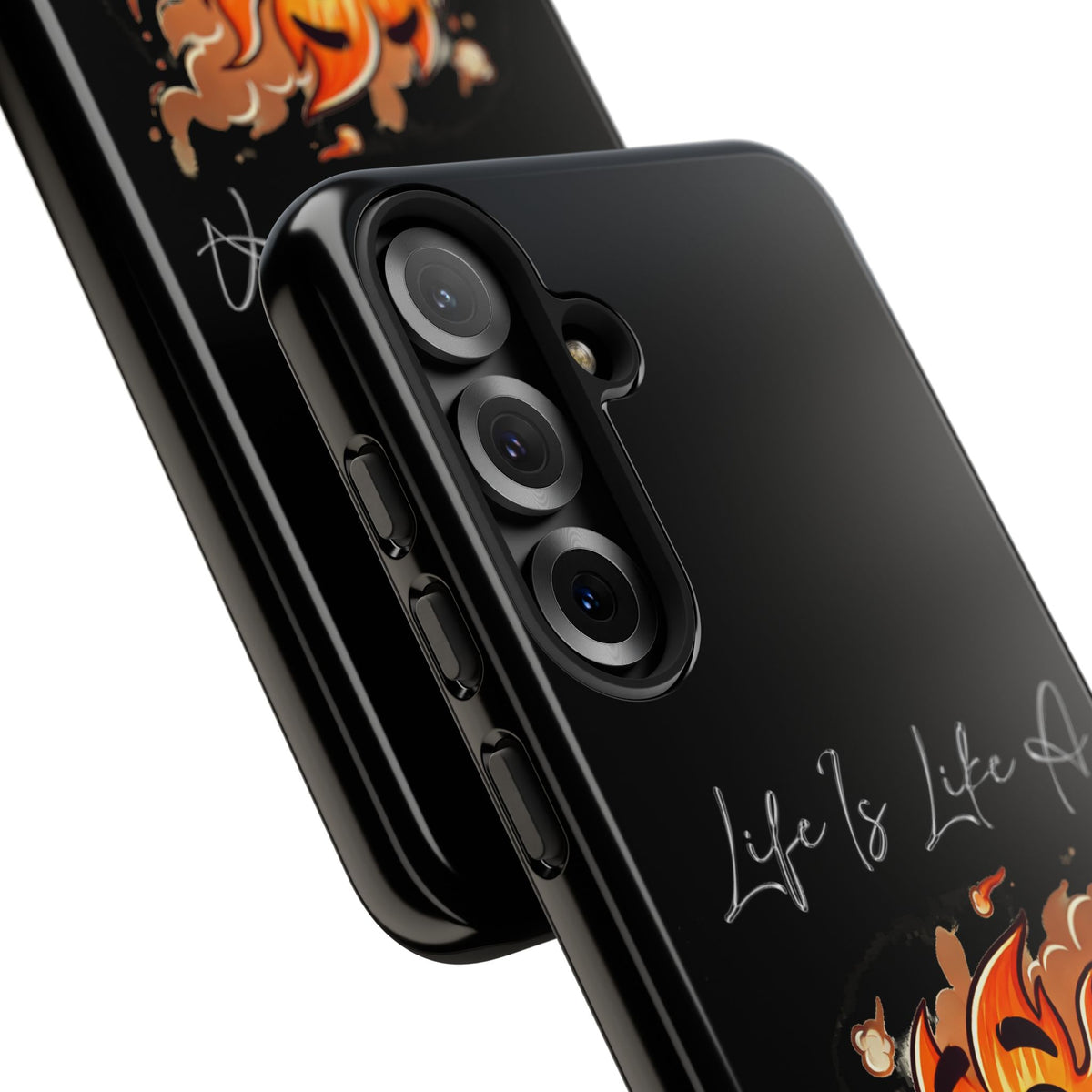Cute Flaming Dumpster Phone Case — "Life Is Lit" Funny Burnout Phone Cover