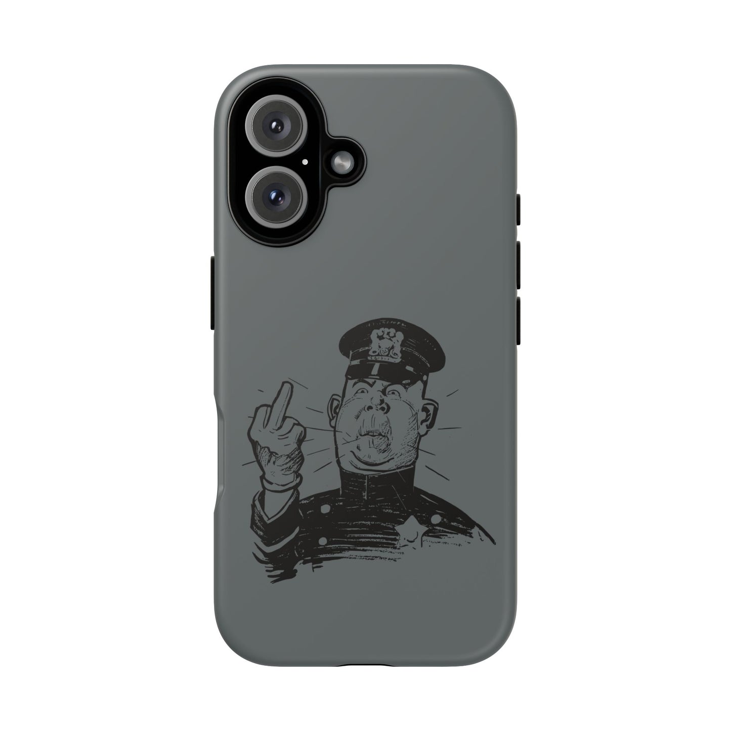 Vintage Cop Middle Finger Phone Case — Edgy Retro iPhone Protective Cover