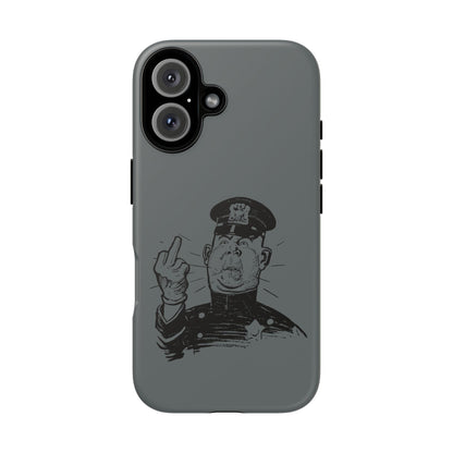 Vintage Cop Middle Finger Phone Case — Edgy Retro iPhone Protective Cover