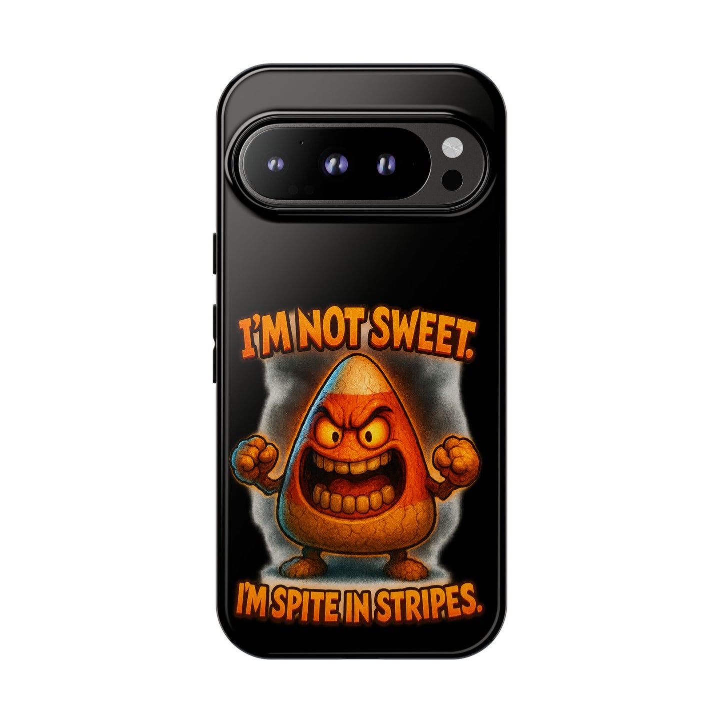 Phone Case — "I'm Not Sweet, I'm Spite in Stripes" Candy Monster Design