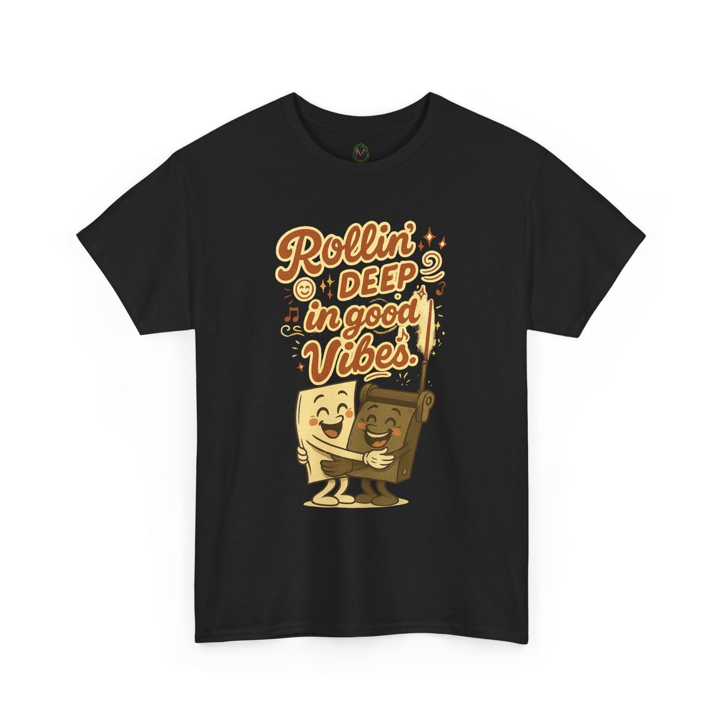 Rollin' Deep in Good Vibes – Smiling Paper & Roller T-Shirt
