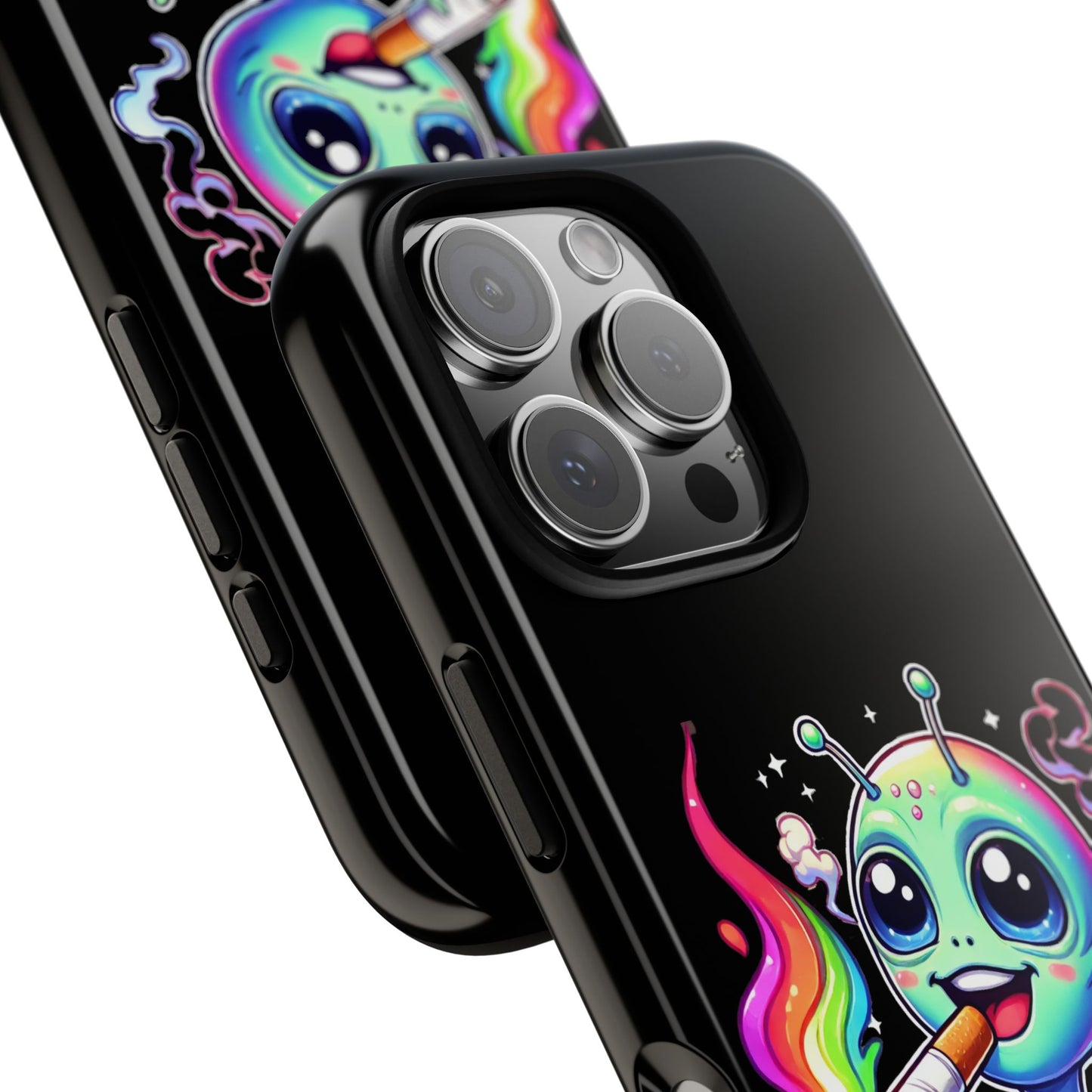 Alien Smoking Rainbow Joint Phone Case — Cute Psychedelic Cannabis iPhone Cover