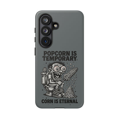 Phone Case — "Popcorn Is Temporary, Corn Is Eternal" Retro Zombie Corn Design